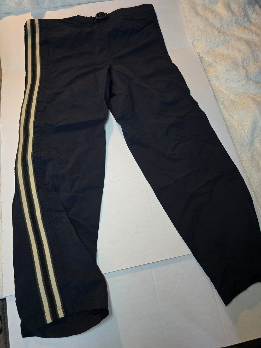 Vintage GAP Men's Navy Nylon Side Stripe Track Pants Size S